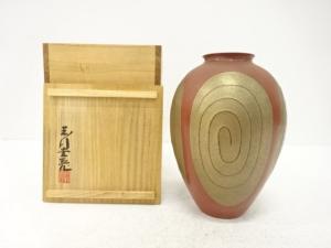 玉川堂製　輪状文　銅器　花瓶